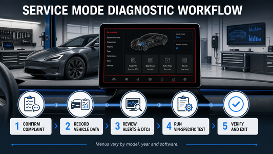 PartsVolt Tesla Service Mode diagnostic workflow