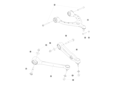 Tesla Model X Sep 2015 - Feb 2021 Front Suspension Arms catalog diagram - reference 1041575