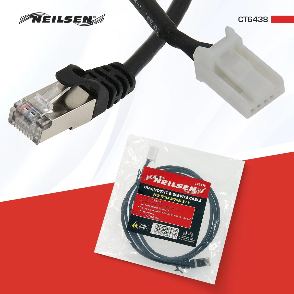 Neilsen Diagnostic & Service Cable 1.5m for Tesla Model 3/Y, OEM 1137658-00-C - product image 2