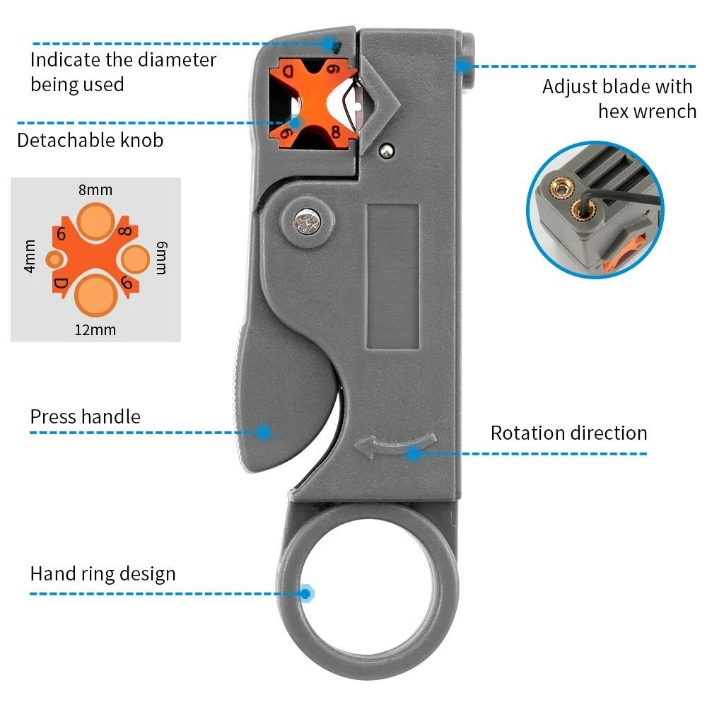 Wire Stripping Pliers Stainless Steel Cable Stripper Hex Wrench Electrical Tool - product image 4