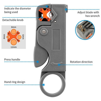 Wire Stripping Pliers Stainless Steel Cable Stripper Hex Wrench Electrical Tool - product image 4