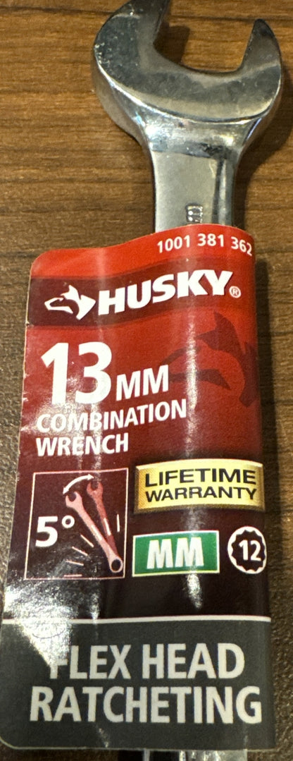 NEW Husky 13mm Metric Flex-Head Ratcheting Combination Wrench 12pt - product image 2