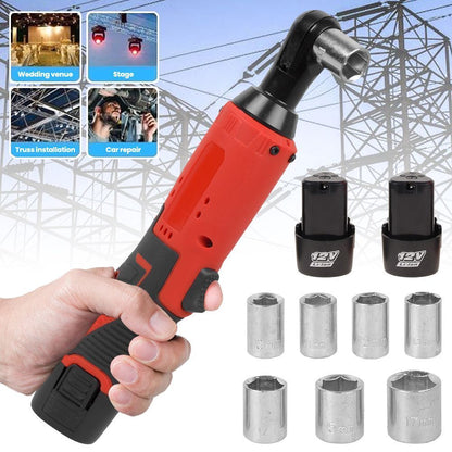 12V 3/8"&1/4" Electric Cordless Ratchet Wrench,45 ft-lbs w/ 7 Sockets 2 Battery - product image 5