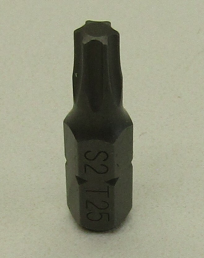 1x T25 Torx Star 25mm Long 1/4" Hex Shank Screwdriver Bit Hardened 1" Replace - product image 3