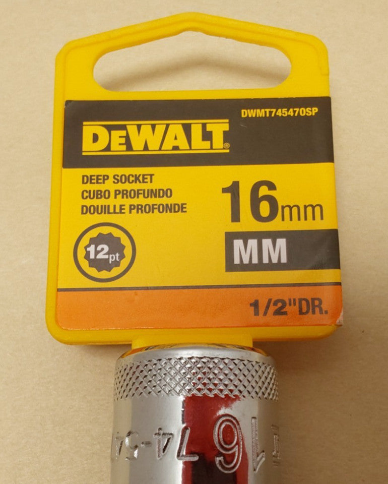 DeWalt 16mm 12 Point 1/2" Drive Deep Socket 74-547D - NEW - product image 2