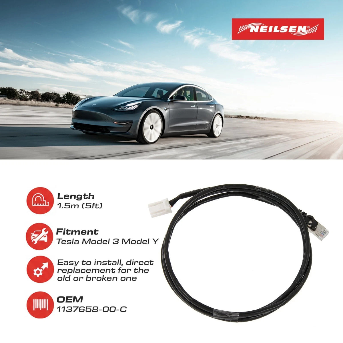 ETHERNET CABLE, DIAGNOSTICS, MODEL 3Y – Reference 1137658-00-C