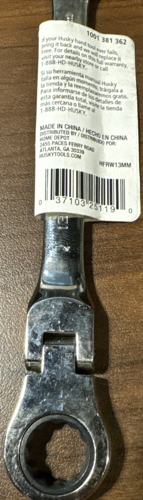 NEW Husky 13mm Metric Flex-Head Ratcheting Combination Wrench 12pt - product image 4
